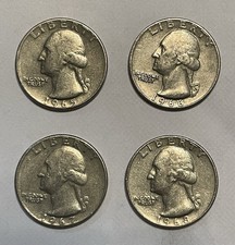 No Mint Mark 1965 1966 1967 1968 Lot of 4 Washington Quarters