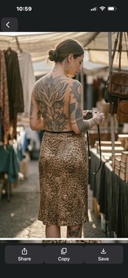Vintage 90s Y2K Leopard Print Midi Skirt Shimmer | Made in USA  L Clear Sequence