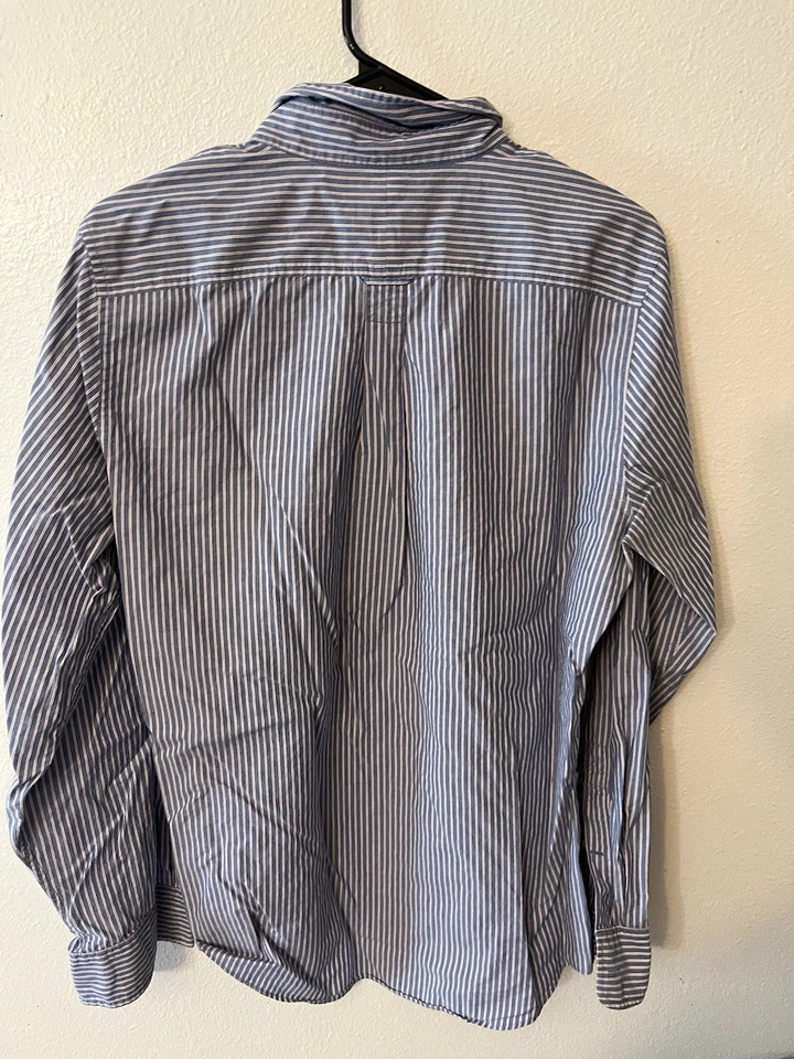 Jack Spade Bleeker Mens Blue White Long Sleeve Striped Button Down Shirt Medium - Image 3 of 4