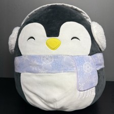 Christmas Holiday 2021 Squishmallow 12 Luna The Penguin Kellytoy Plush w/Muffs