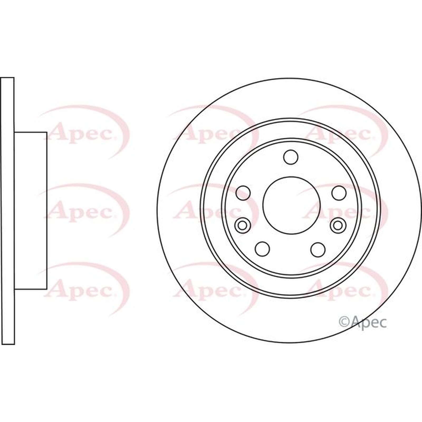 Apec Red Rear Brake Disc DSK2944 - OE High Quality Precision Engineered Part
