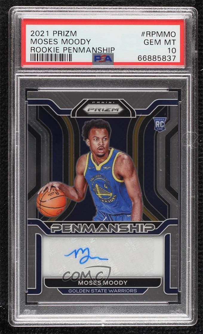 2021-22 Panini Prizm Rookie Penmanship Moses Moody PSA 10 GEM MT Auto RC 0u6a