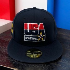 New Era 59FIFTY USA Basketball 1992 Dream Team Fitted Hat Size 7 1/2 Navy/Gold