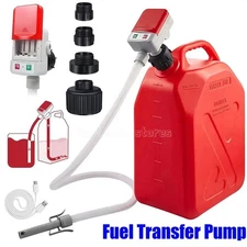 Battery Powered Electric Fuel Transfer Siphon Pump 3.2 GPM Gas Oil Water Liquid