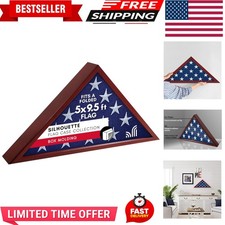 Large Flag Display Case - Fits Folded 5x9.5' Burial Flags - Silhouette Collec...