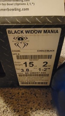 Hammer Black Widow Mania Bowling Ball 1st Quality | 15 Pounds | 1