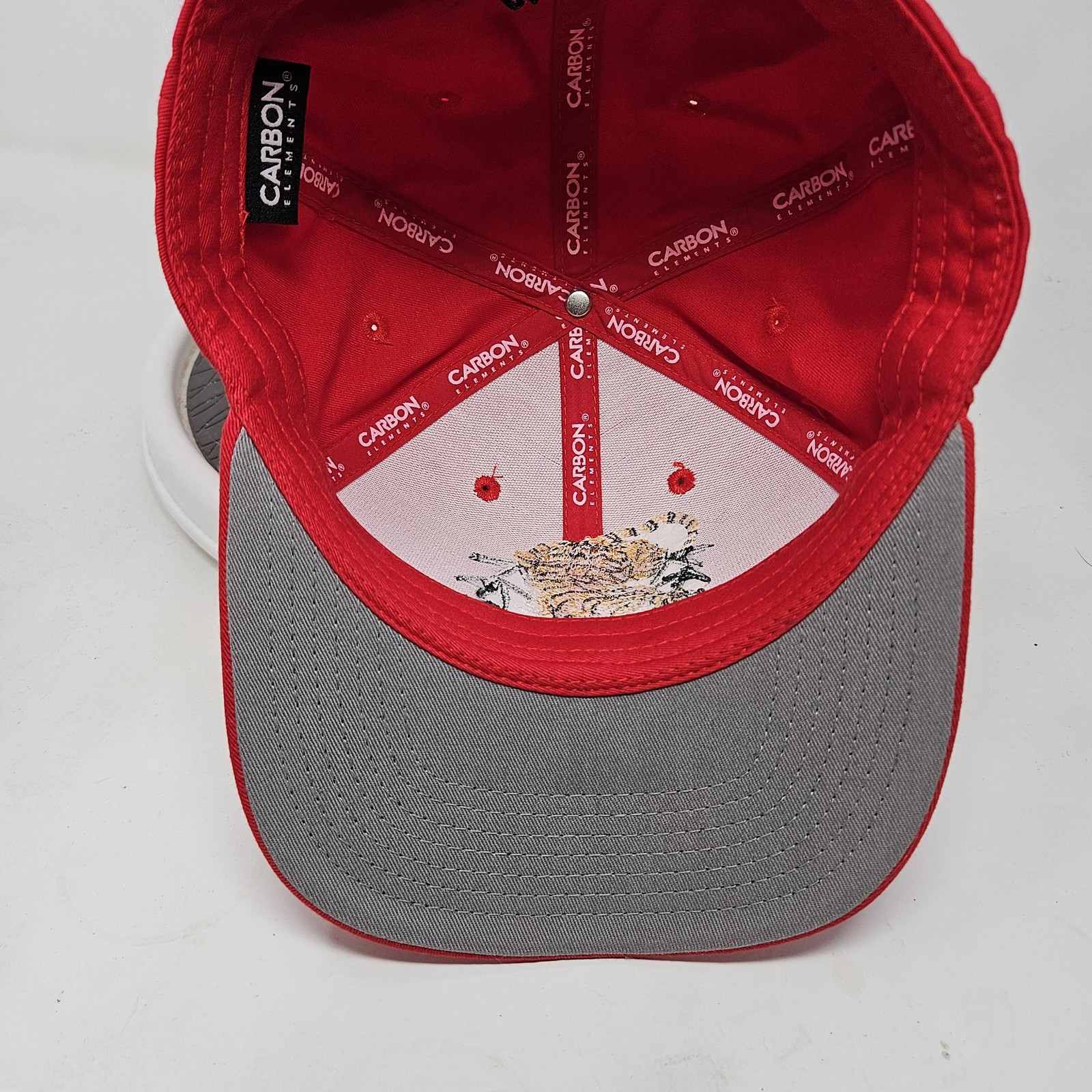 Carbon Elements Hat Cap Snap Back Red Tiger Embro… - image 6