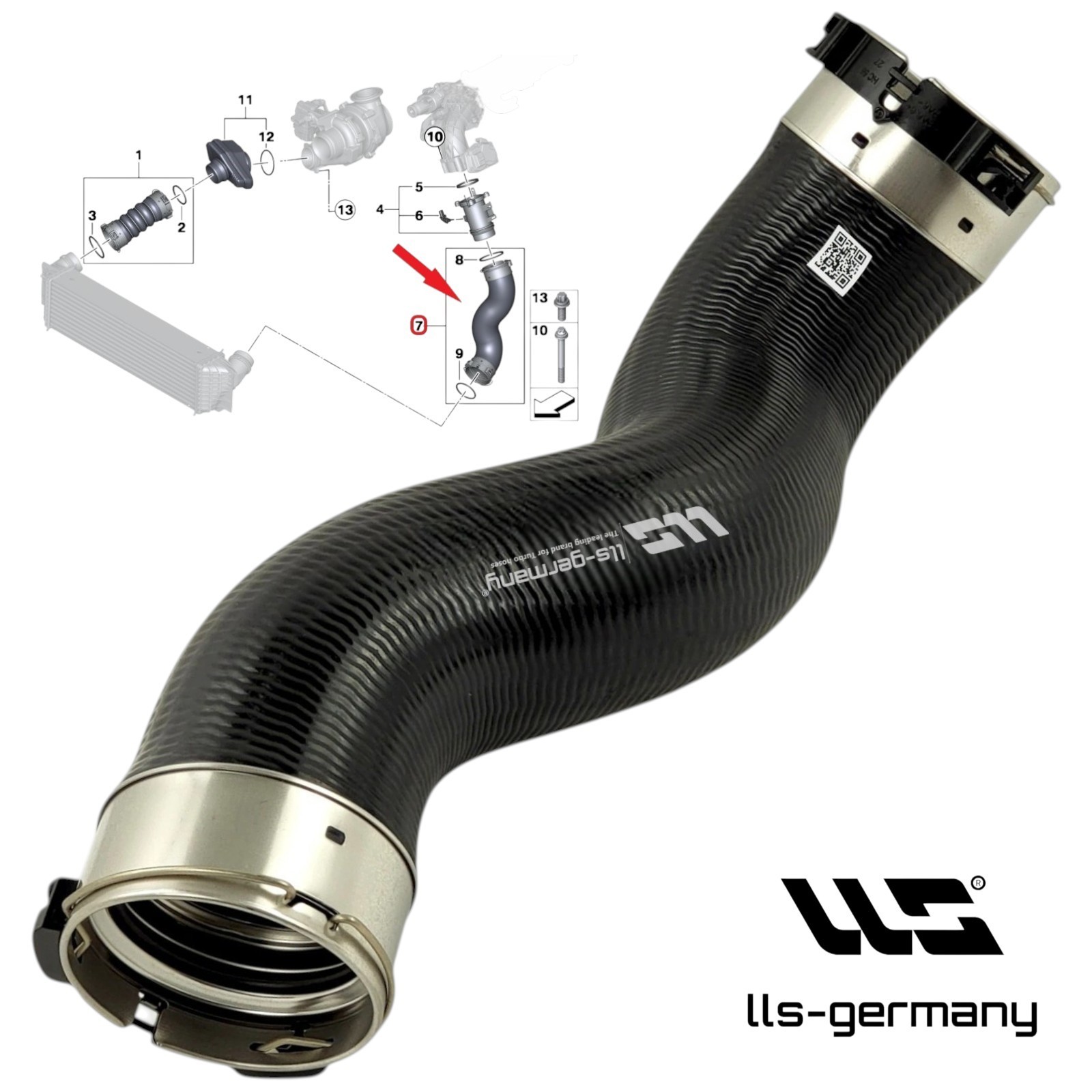 Turboschlauch Ladeluftschlauch Pressure Charge Pipe For BMW 6 F06 F12 F13 640d