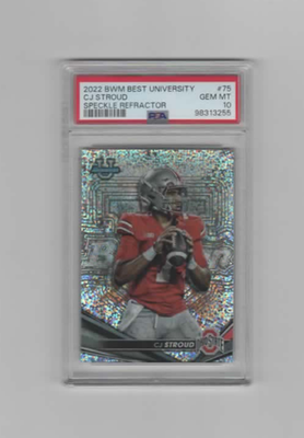 ?#7 2022 Bowman Best University CJ Stroud No. 75 Speckle 