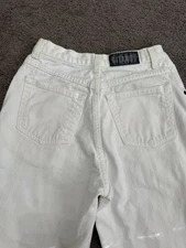 Vintage High Waisted Jeans Womens Size 6 SHORT White Flat Front Gitano Cotton