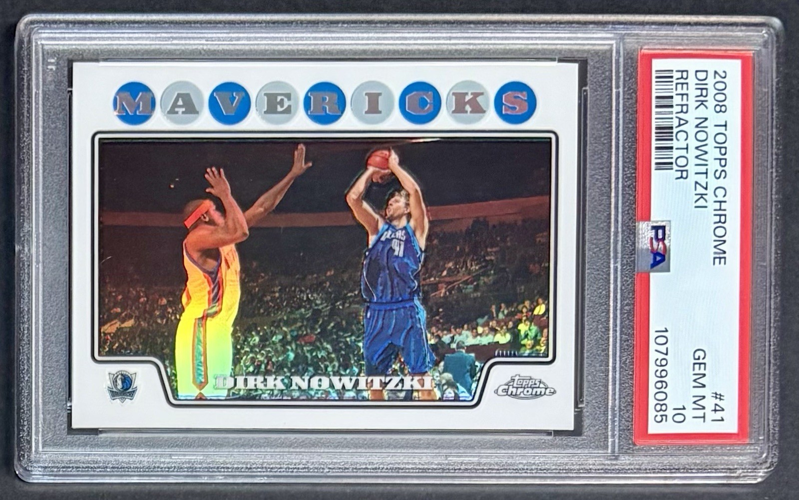 2008-09 Topps Chrome Dirk Nowitzki #41 REFRACTOR SP Mavericks PSA 10 GEM MINT 🔥
