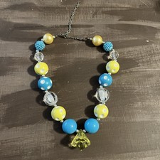 Girls Boutique Bubblegum Toddler Yellow and Blue Chunky Beaded Necklace