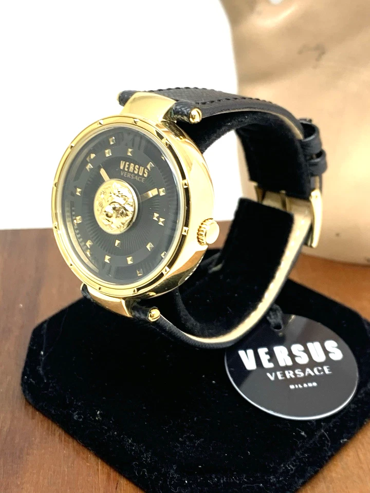 Versus by Versace Women's Watch VSPHH1121 Black Dial Gold Case Leather Band 38mm - Image 2 of 4