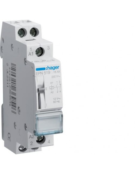 Télérupteur EPN519 HAGER module de commutation haut de gamme 1O+1F 12V