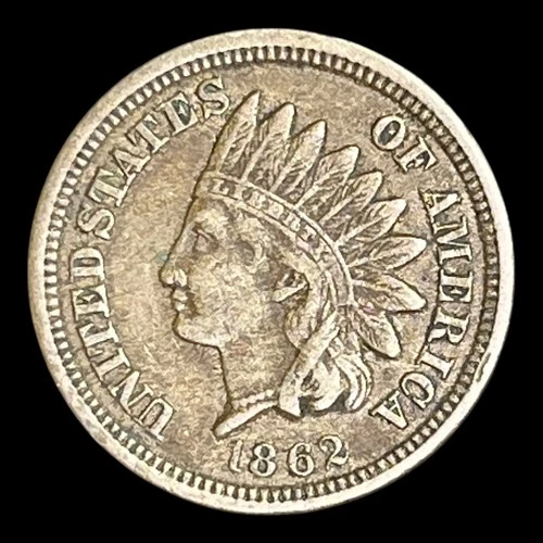 Stunning 1862 Indian Head Cent AU+
