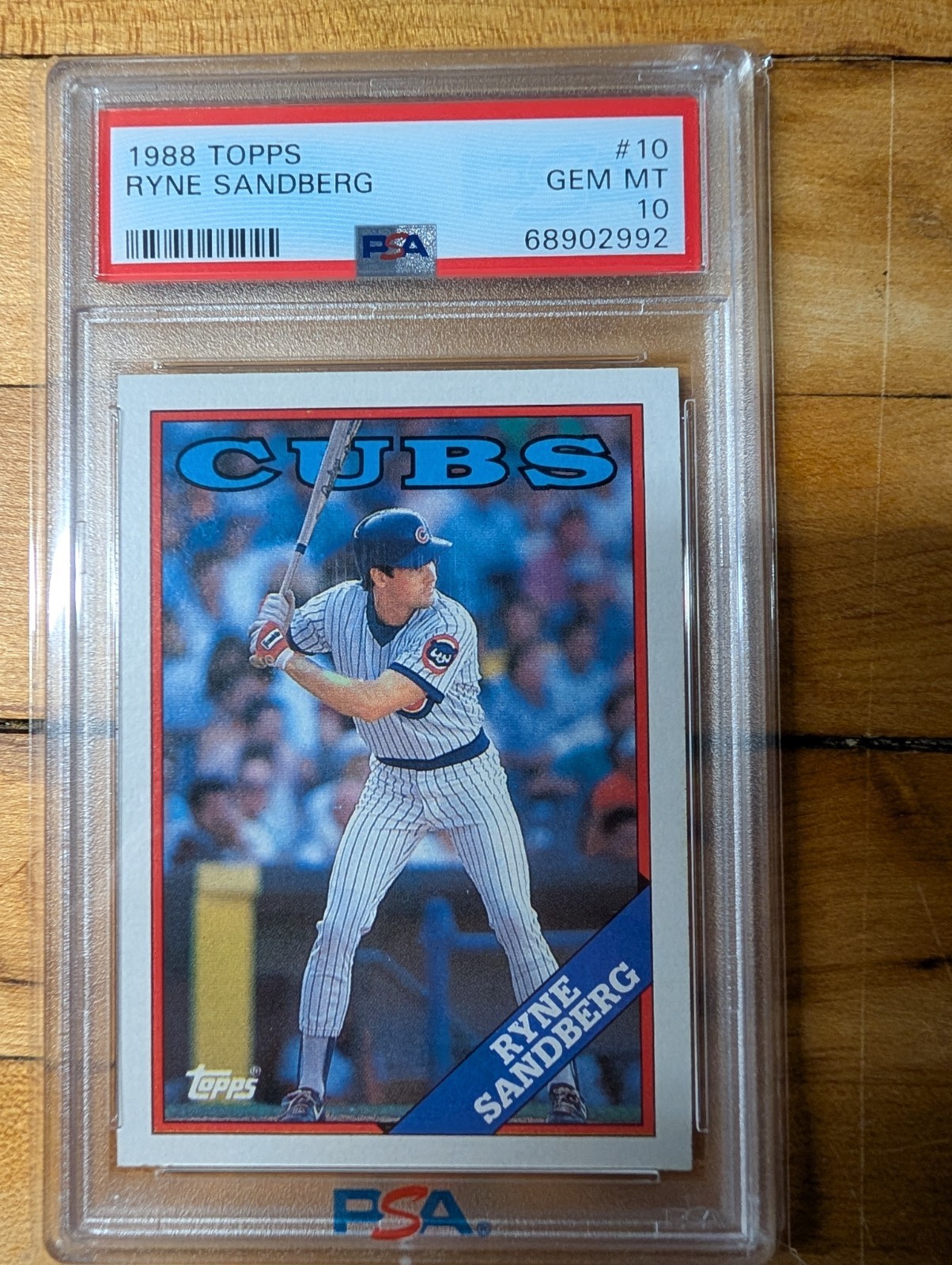 1988 TOPPS #10 RYNE SANDBERG CUBS HOF PSA 10