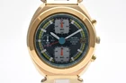 SEIKO Alba AKA V657-6030 Vintage Quartz ChronographGold Green Men's Watch 39mm