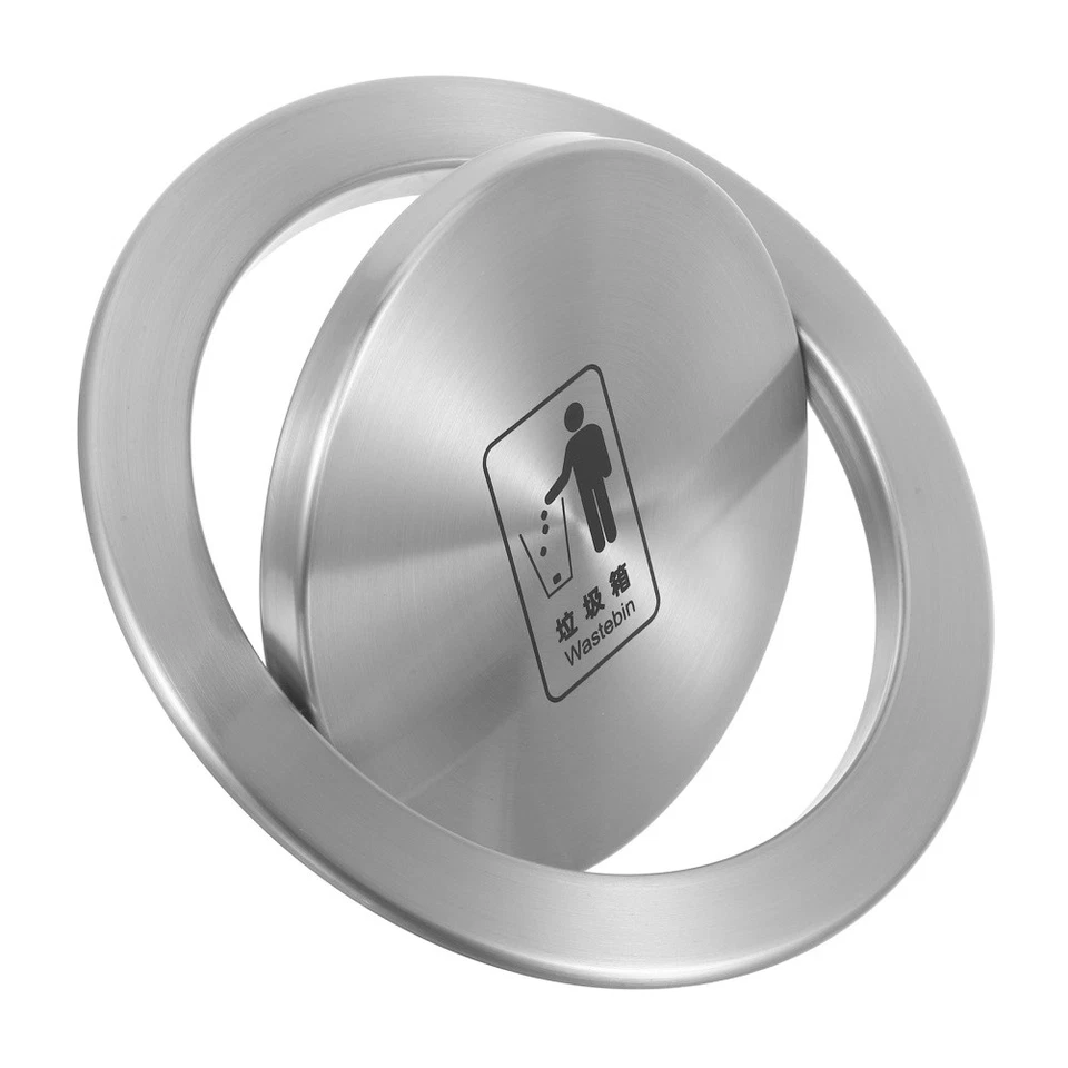  Garbage Can Cover Recycle Bin Lid Bathroom Trash Swing Waste Container - Image 4 of 4