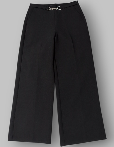MNG by Mango Women's Black Wide Leg Pleated Pants Size 4