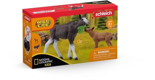 FAMIGLIA DI ALCI miniature in resina WILD LIFE animali SCHLEICH 42603 età 3+ - Foto 1 di 2