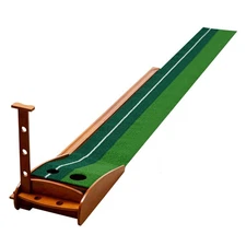 Indoor Golf Putting Green Practice Mat Exerciser W/Auto Ball Return Training Aid