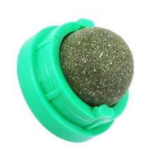 Green Catnip Ball Toy - Natural Edible Lick Treat for Dental Care - 3cm