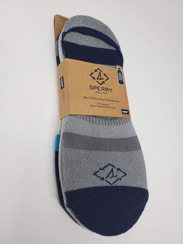 SPERRY Men's pack Bionic Liner Socks 10-13 shoe size 6-12, Grey