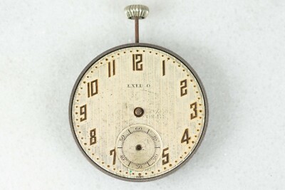 Swiss Made Exello Pocket Watch Movement Dial, Swiss 6 Jewels Mechanical PARTS