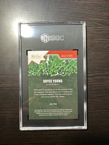 BRYCE YOUNG 2021 Wild Card National VIP Shattered GREEN SGC 10 GEM MT! - Picture 4 of 4