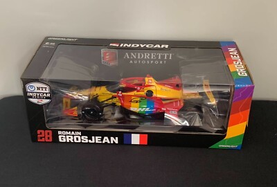 Romain Grosjean signed 2022 #28 DHL Honda Indycar 1/18 Greenlight