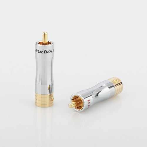 4PCS RCA Male Plug 8mm Adapter Audio Phono 24K Gold Plated Solder Connector - Picture 6 of 9