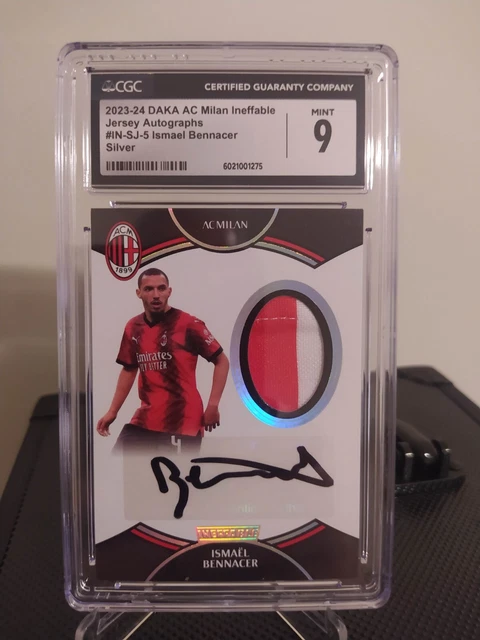 Ismael Bennacer 2023-24 DAKA AC Milan Ineffable Jersey Auto Silver /29 CGC 9