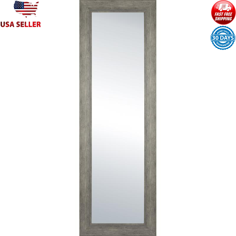 Full Length Rectangular Mirror 17x53 In Rustic Grey Home Decor Hanging Hardware
