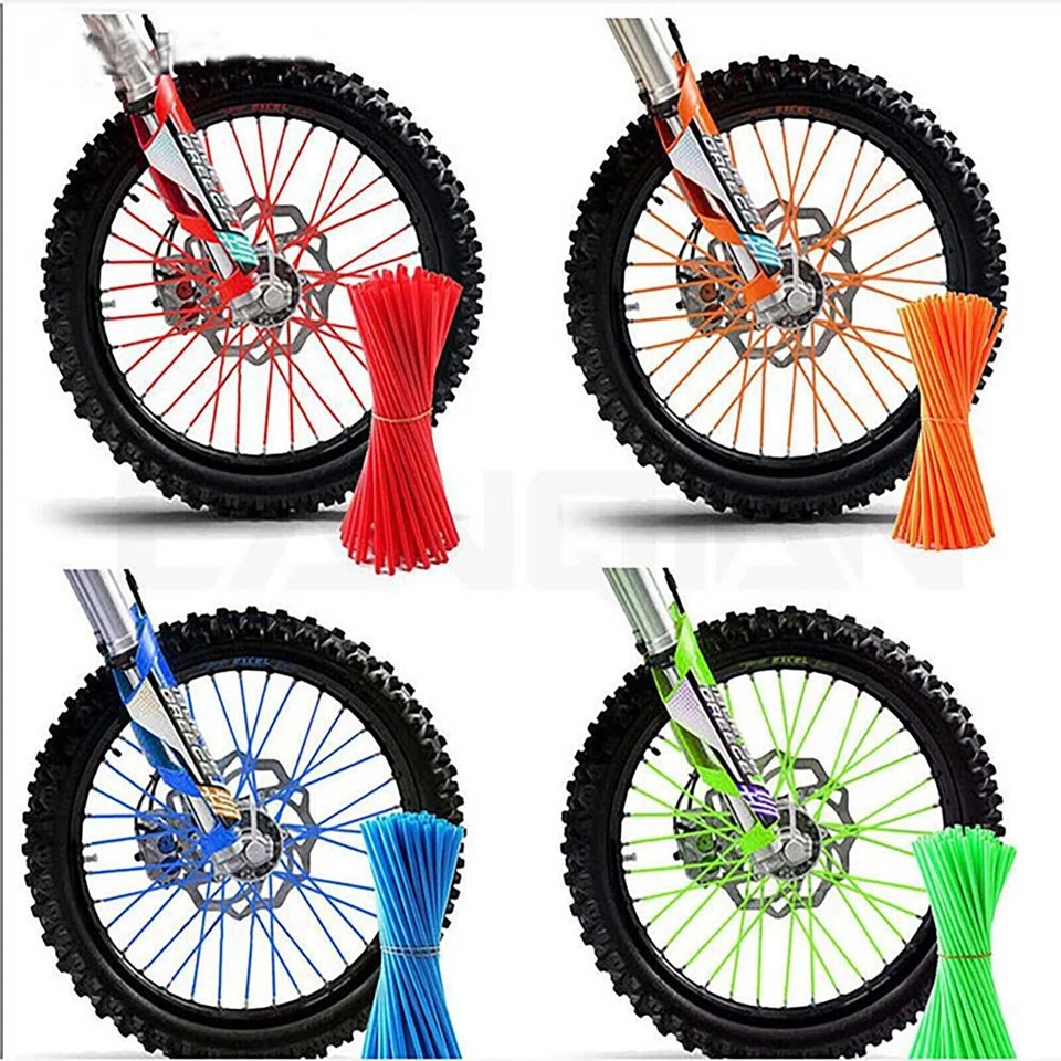 72pcs Dirt Bike Spoke Skin Cover Rim Protector for Bicycle Motorcycle Wheelchair - Image 2 of 4