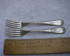 TWO Nickel Silver VIRIGINIA CIVIL WAR SITE Souvenir Forks-SPOTTSYLVANIA-LURAY-NR