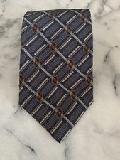 Croft & Barrow 100% Silk Geometric Brocade Tie Made In USA