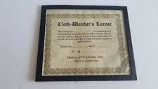 Cintage CLOCK WATCHERS LICENSE Novelty Humorous Gag G4