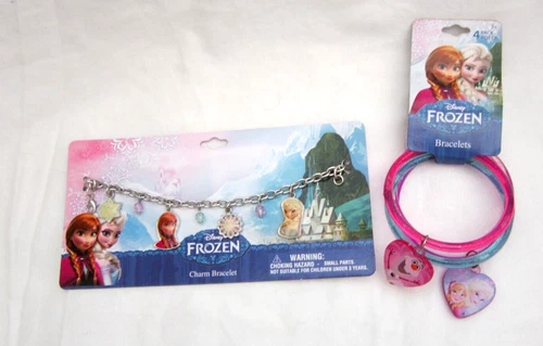 Frozen Princesses Elsa&Anna All Charms Metal Bracele&Heart Charm Bangle Bracelet - Picture 1 of 6