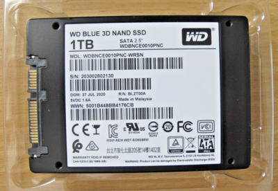 WD Blue 1TB 3D NAND SATA III 2.5 in Internal SSD drive WDBNCE0010