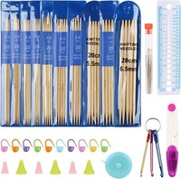 Coopay Bambus Stricknadeln Set 2,0-6,5Mm 50 StüCk Nadelspiel 20Cm