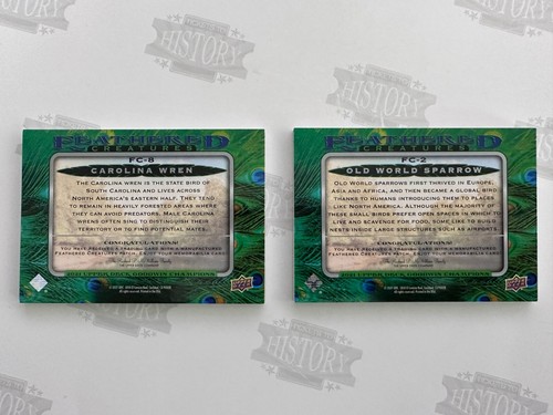 (2) 2021 Goodwin Champions Feathered Creatures FC-2 & FC-8 Insert Cards - Picture 2 of 2