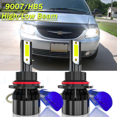 For Chrysler Town & Country 2001-2004 6000K 9007 LED Headlight Hi/Low Beam Bulbs