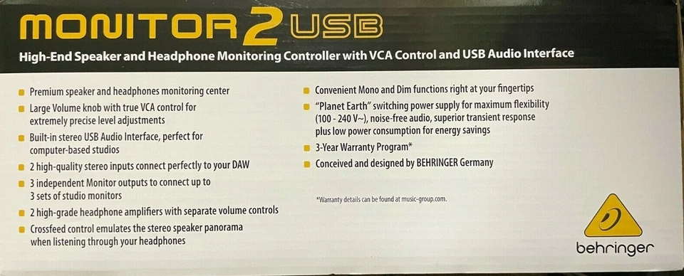 Behringer - MONITOR2USB - USB High-End Speaker and Headphone Monitoring - Image 3 of 4