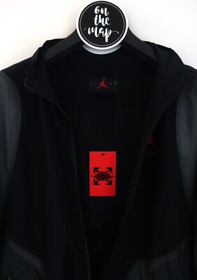 Jordan x Off White Woven Jacket Chicago Black Red Grey Size M L XL