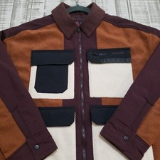 Jordan Jacket Womens Size L Brown Cozy Girl Nike Air Colorblock Oversized Zip Up