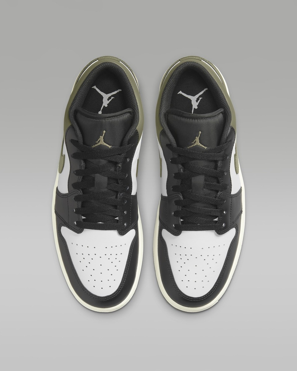 553558-092 Nike Air Jordan 1 Low Black Medium Olive White 553558-092 Nike Air Jordan 1 Low Black Medium Olive White
