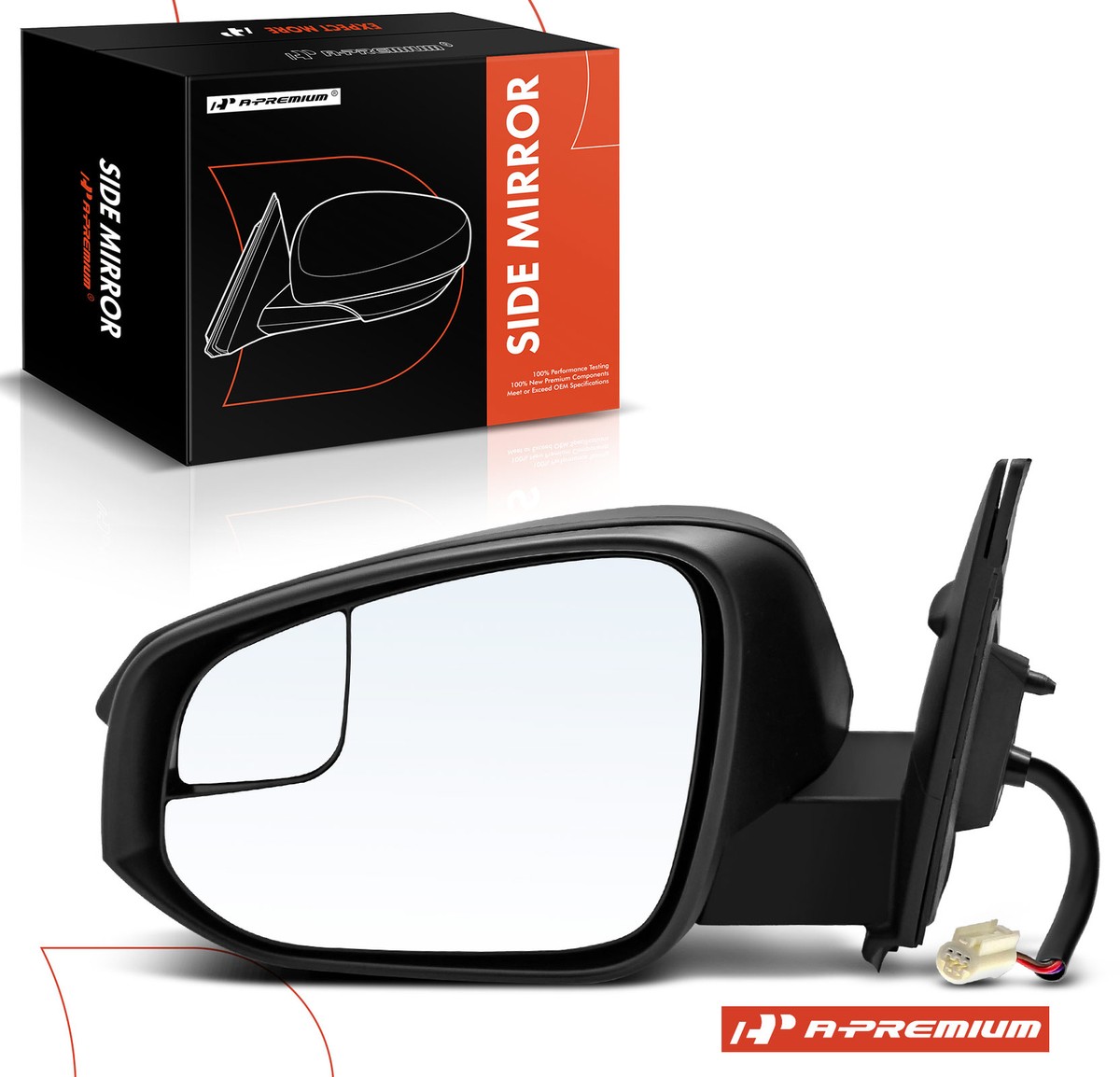 A-Premium Driver Textured Black Powered Mirror for Toyota RAV4
