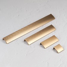 Brass Kitchen Cupboard Handle Edge Mount Brushed Profile Trim Lip Drawer Pulls