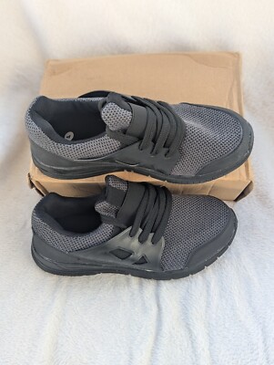 Size 4 Youth Hawkwell Unisex Slip On Black Lace Up Sneakers ST-1872