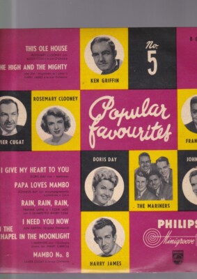 Vinyl 33 Umdrehungen 1/2 POPULAR FAV philips 5 Wolle Griffin Clooney Cugat Doris Day R